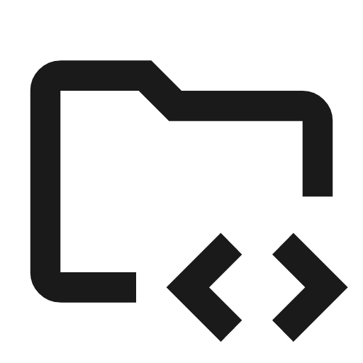 Folder code outline icon, outline style, from Material Symbols