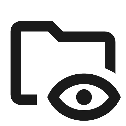 Folder eye outline icon, outline style, from Material Symbols