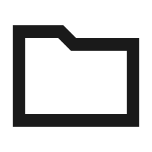 Folder outline sharp icon, sharp-cornered style, from Material Symbols