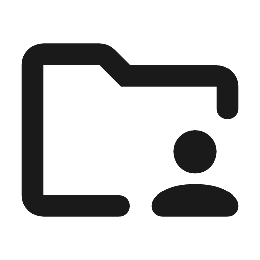 Folder supervised outline rounded icon, rounded style, from Material Symbols
