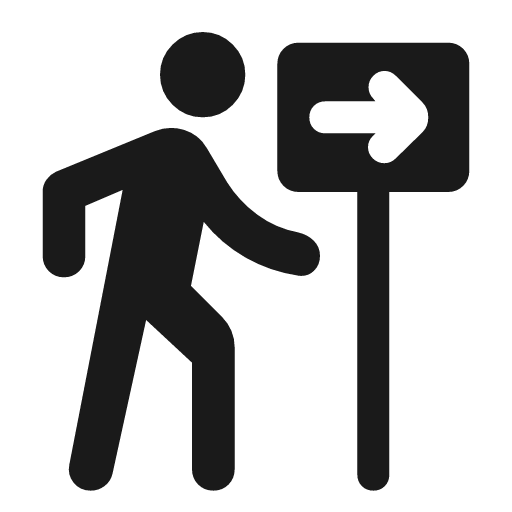 Follow the signs rounded icon, rounded style, from Material Symbols