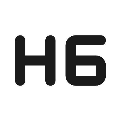 Format h6 rounded icon, rounded style, from Material Symbols