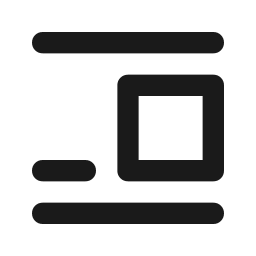 Format image inline right outline rounded icon, rounded style, from Material Symbols