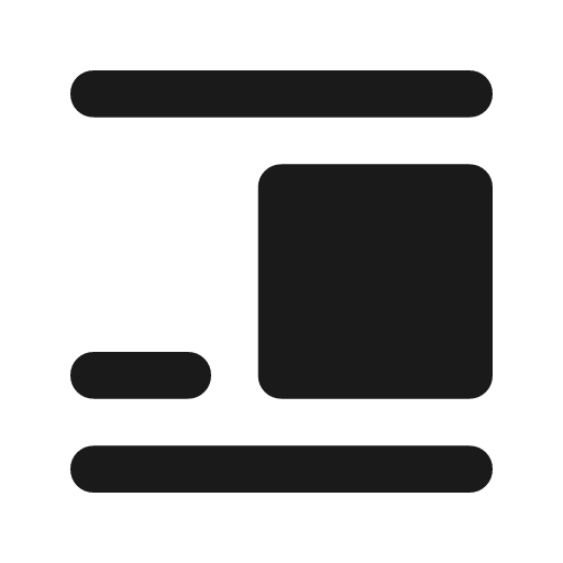 Format image inline right rounded icon, rounded style, from Material Symbols