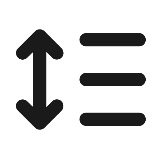 Format line spacing rounded icon, rounded style, from Material Symbols