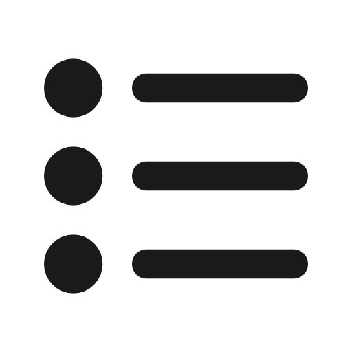 Format list bulleted rounded icon, rounded style, from Material Symbols
