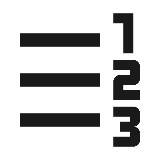 Format list numbered rtl icon, solid style, from Material Symbols