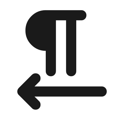 Format textdirection r to l rounded icon, rounded style, from Material Symbols