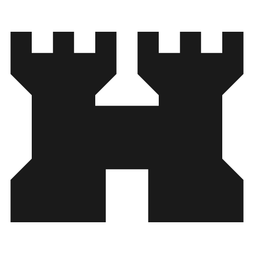 Fort sharp icon, sharp-cornered style, from Material Symbols