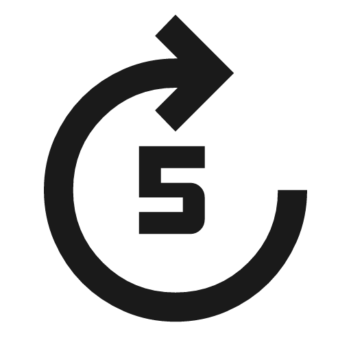 Forward 5 icon, solid style, from Material Symbols