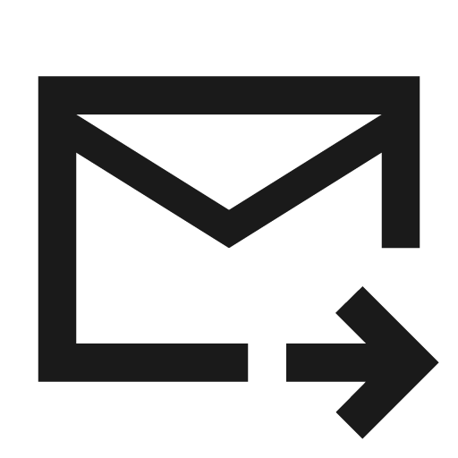 Forward to inbox outline sharp icon, sharp-cornered style, from Material Symbols