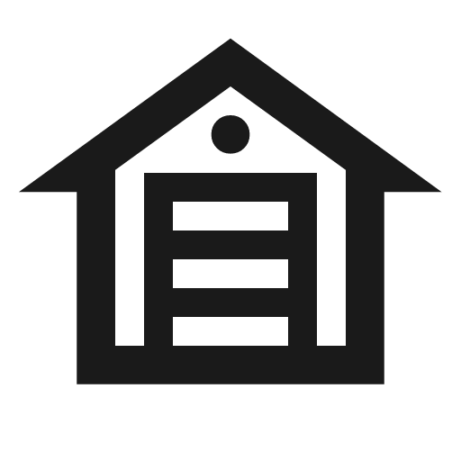 Garage door outline icon, outline style, from Material Symbols