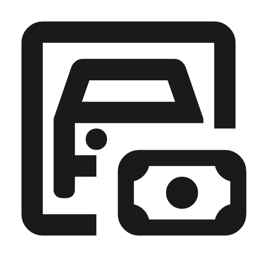 Garage money outline icon, outline style, from Material Symbols