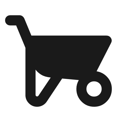 Garden cart rounded icon, rounded style, from Material Symbols