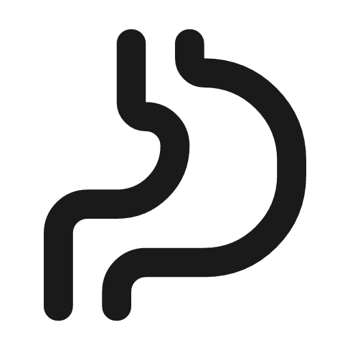Gastroenterology outline rounded icon, rounded style, from Material Symbols