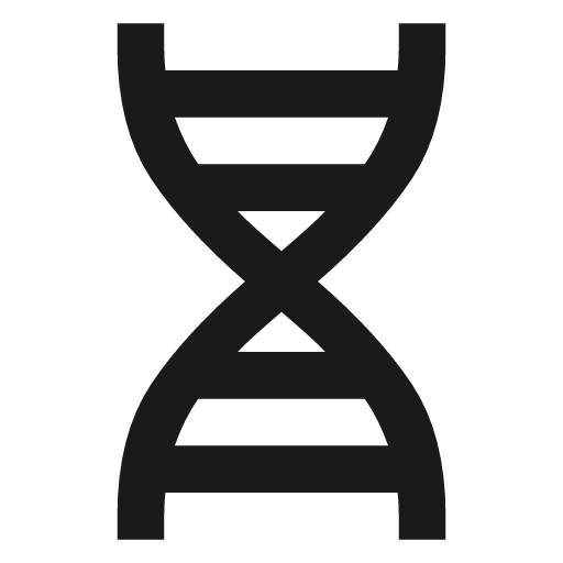 Genetics icon, solid style, from Material Symbols