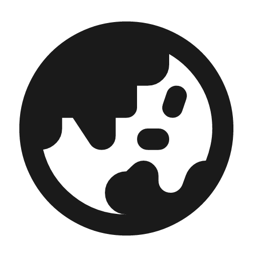 Globe asia icon, solid style, from Material Symbols