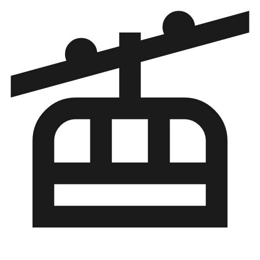 Gondola lift outline sharp icon, sharp-cornered style, from Material Symbols