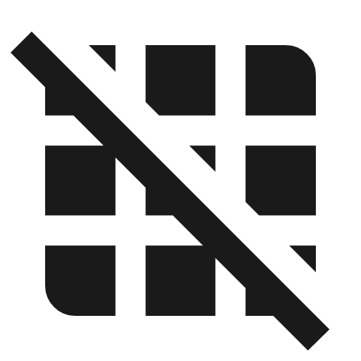 Grid off icon, solid style, from Material Symbols