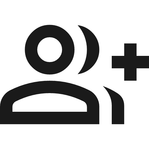 Group add outline icon, outline style, from Material Symbols