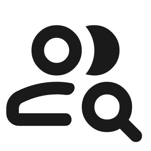 Group search outline rounded icon, rounded style, from Material Symbols