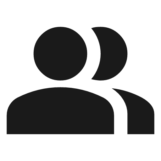 Group icon, solid style, from Material Symbols
