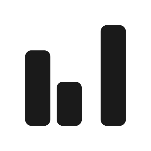 Grouped bar chart rounded icon, rounded style, from Material Symbols
