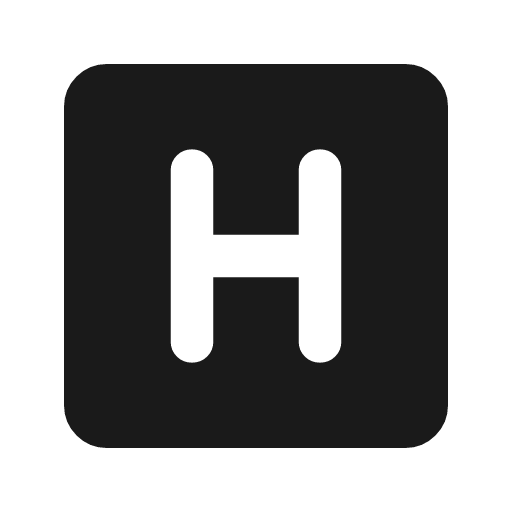 H mobiledata badge rounded icon, rounded style, from Material Symbols