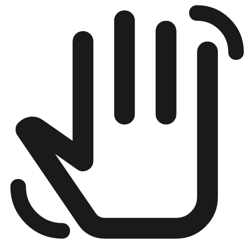 Hand gesture outline rounded icon, rounded style, from Material Symbols