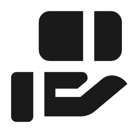 Hand package icon, solid style, from Material Symbols