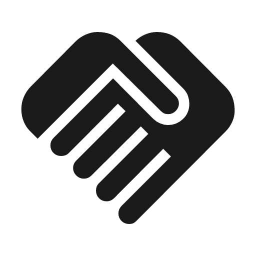 Handshake icon, solid style, from Material Symbols
