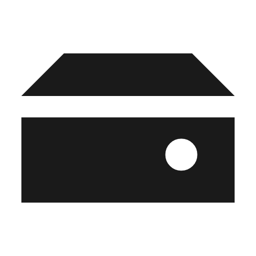 Hard drive sharp icon, sharp-cornered style, from Material Symbols