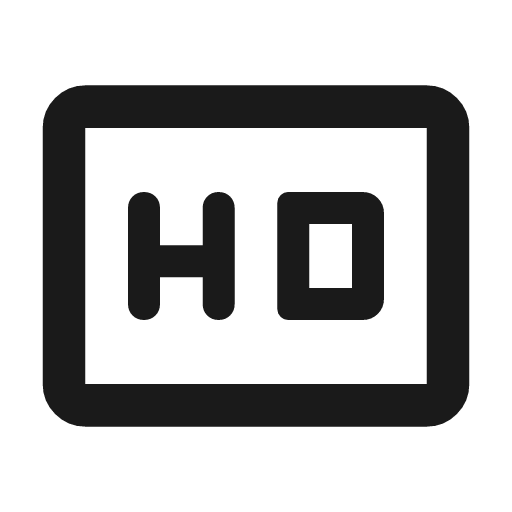 Hd outline rounded icon, rounded style, from Material Symbols