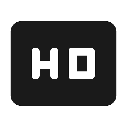 Hd rounded icon, rounded style, from Material Symbols