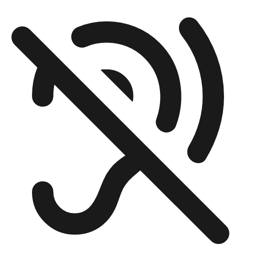 Hearing disabled rounded icon, rounded style, from Material Symbols