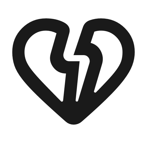 Heart broken outline rounded icon, rounded style, from Material Symbols