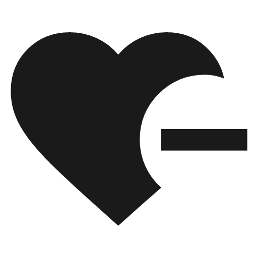 Heart minus icon, solid style, from Material Symbols