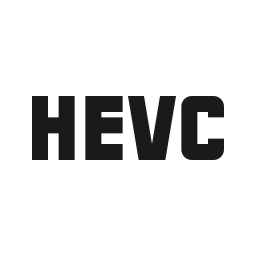 Hevc icon, solid style, from Material Symbols