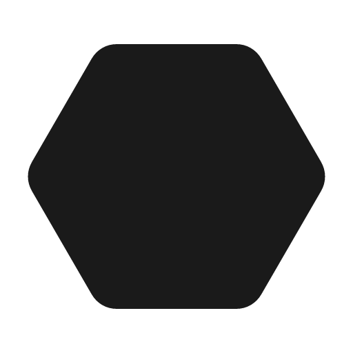 Hexagon rounded icon, rounded style, from Material Symbols