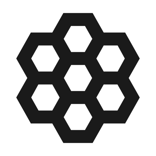 Hive outline icon, outline style, from Material Symbols