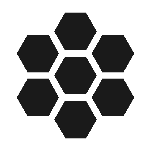 Hive icon, solid style, from Material Symbols