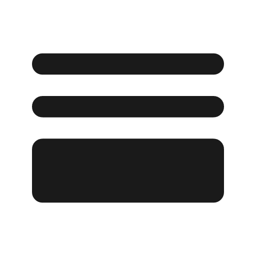 Horizontal split rounded icon, rounded style, from Material Symbols