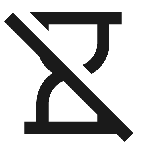 Hourglass disabled icon, solid style, from Material Symbols