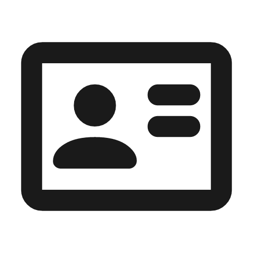 Id card outline rounded icon, rounded style, from Material Symbols