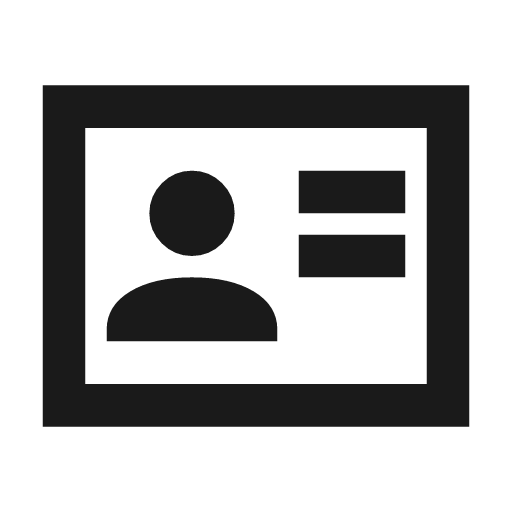 Id card outline sharp icon, sharp-cornered style, from Material Symbols