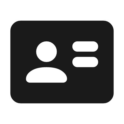 Id card rounded icon, rounded style, from Material Symbols