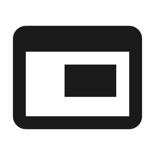 Iframe icon, solid style, from Material Symbols