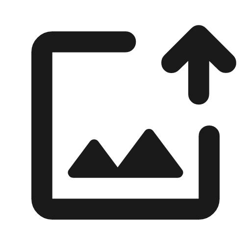 Image arrow up outline rounded icon, rounded style, from Material Symbols