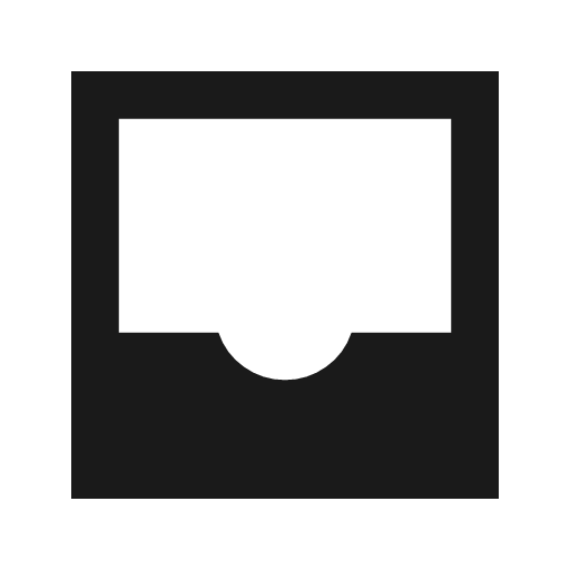 Inbox sharp icon, sharp-cornered style, from Material Symbols