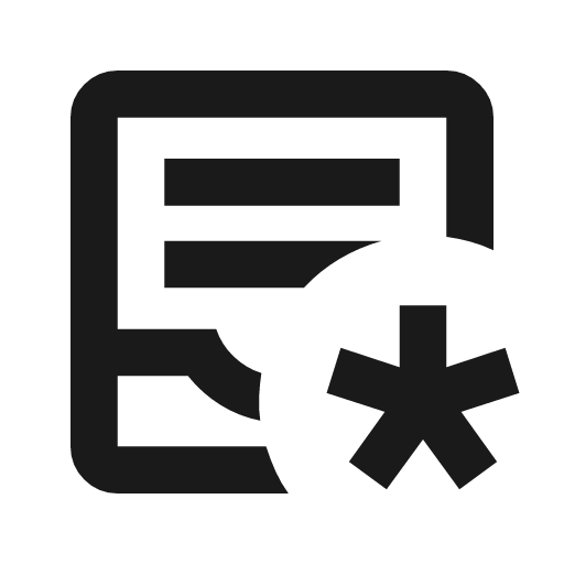 Inbox text asterisk outline icon, outline style, from Material Symbols
